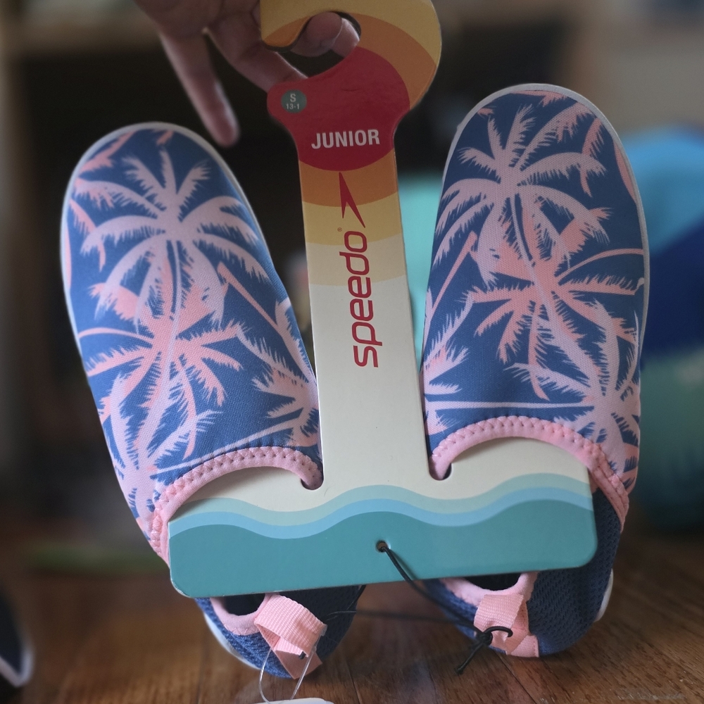 Speedo Kids Water Shoes - Blue and Pink Palm